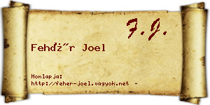 Fehér Joel névjegykártya